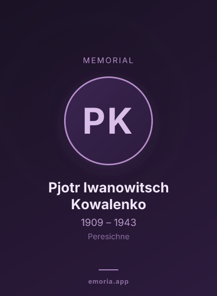 Memorial portrait of Pjotr Iwanowitsch Kowalenko
