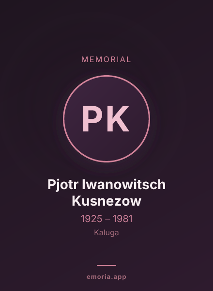 Memorial portrait of Pjotr Iwanowitsch Kusnezow