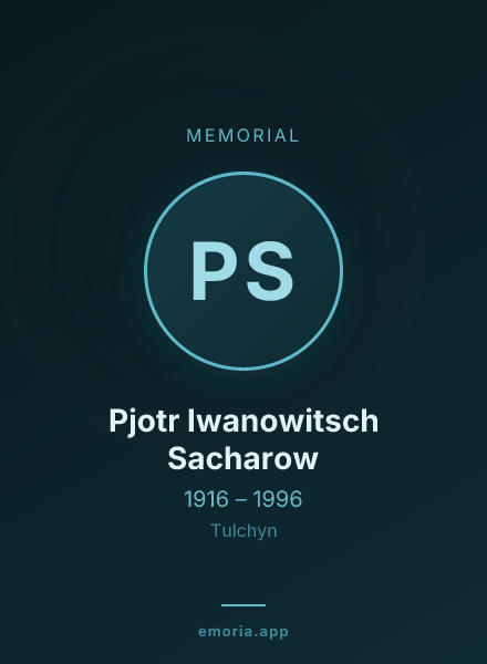 Memorial portrait of Pjotr Iwanowitsch Sacharow