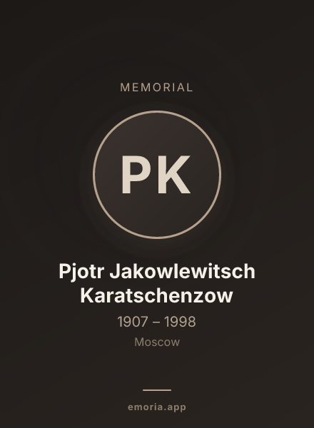 Memorial portrait of Pjotr Jakowlewitsch Karatschenzow