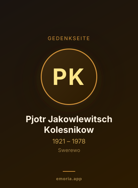 Gedenkportrait von Pjotr Jakowlewitsch Kolesnikow