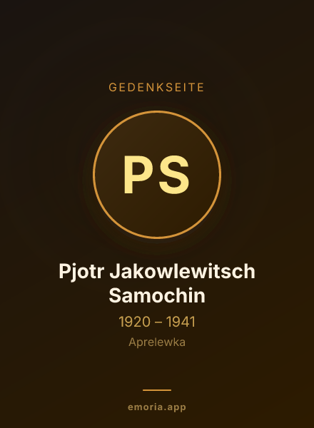 Gedenkportrait von Pjotr Jakowlewitsch Samochin
