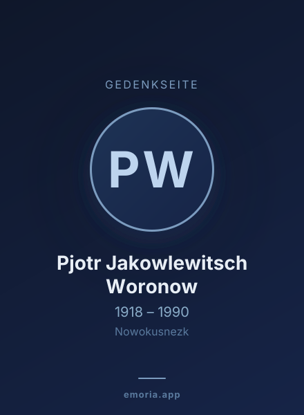 Gedenkportrait von Pjotr Jakowlewitsch Woronow