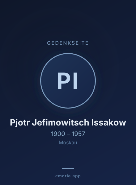 Gedenkportrait von Pjotr Jefimowitsch Issakow