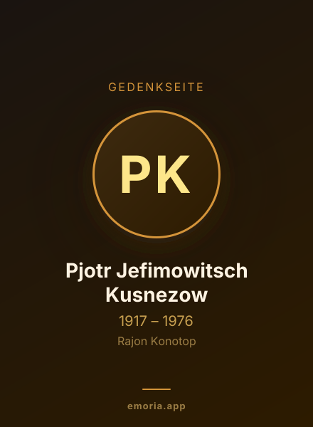 Gedenkportrait von Pjotr Jefimowitsch Kusnezow