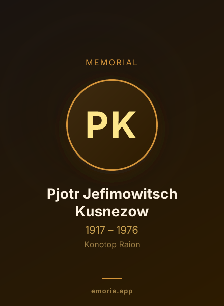 Memorial portrait of Pjotr Jefimowitsch Kusnezow