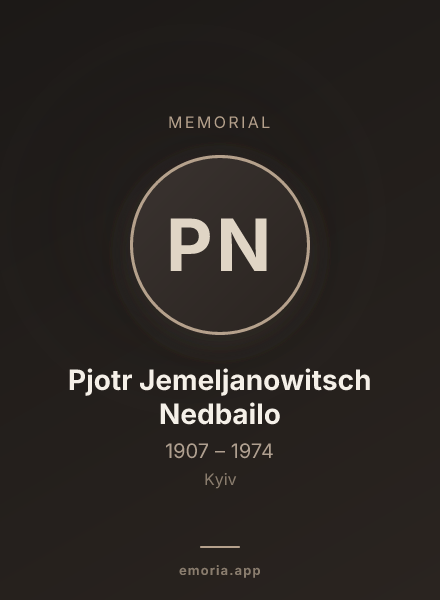 Memorial portrait of Pjotr Jemeljanowitsch Nedbailo