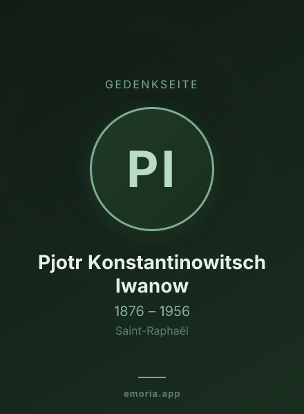 Gedenkportrait von Pjotr Konstantinowitsch Iwanow