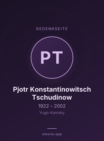 Gedenkportrait von Pjotr Konstantinowitsch Tschudinow