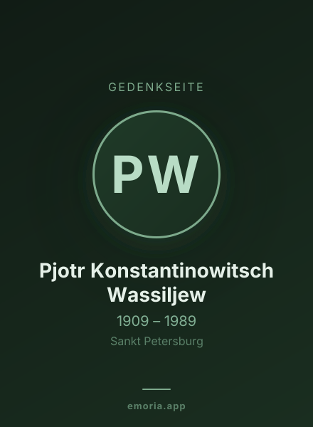 Gedenkportrait von Pjotr Konstantinowitsch Wassiljew