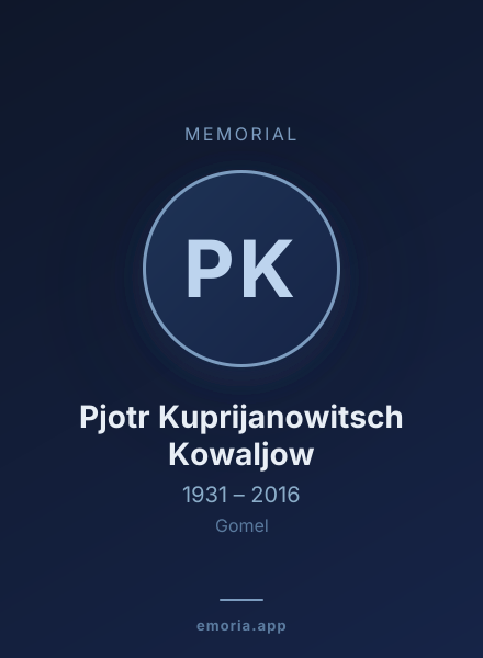 Memorial portrait of Pjotr Kuprijanowitsch Kowaljow