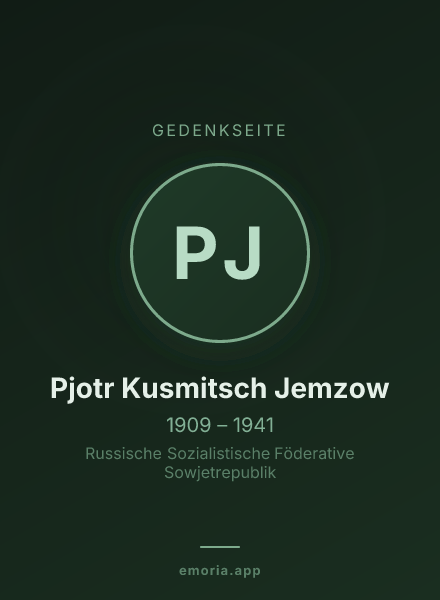 Gedenkportrait von Pjotr Kusmitsch Jemzow