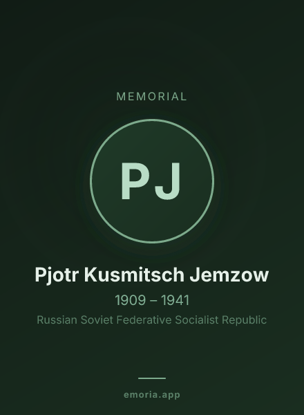 Memorial portrait of Pjotr Kusmitsch Jemzow