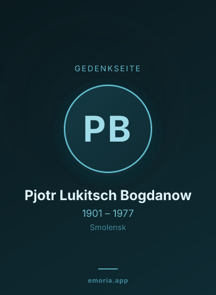 Gedenkportrait von Pjotr Lukitsch Bogdanow
