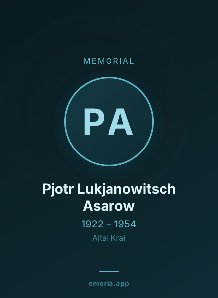 Memorial portrait of Pjotr Lukjanowitsch Asarow