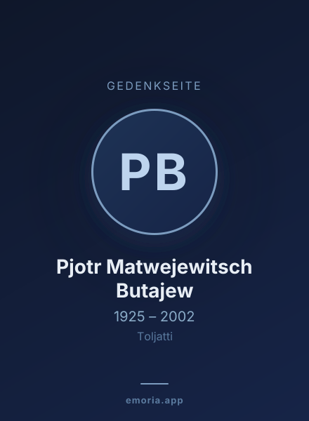 Gedenkportrait von Pjotr Matwejewitsch Butajew