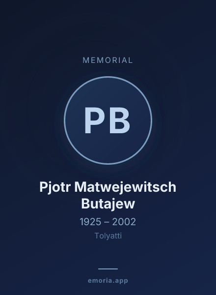 Memorial portrait of Pjotr Matwejewitsch Butajew