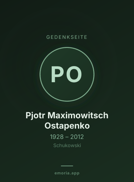 Gedenkportrait von Pjotr Maximowitsch Ostapenko