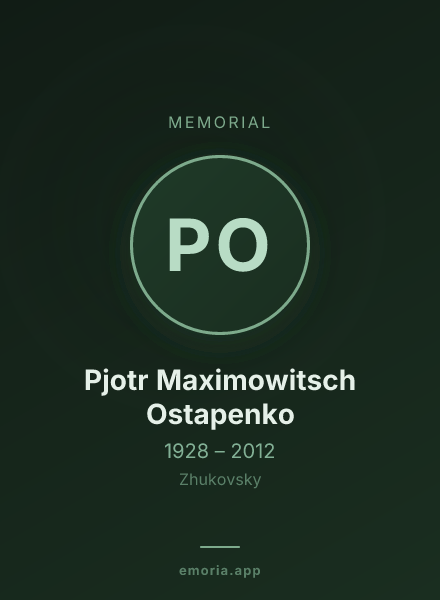 Memorial portrait of Pjotr Maximowitsch Ostapenko