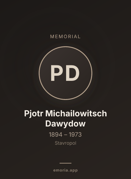 Memorial portrait of Pjotr Michailowitsch Dawydow