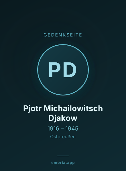Gedenkportrait von Pjotr Michailowitsch Djakow