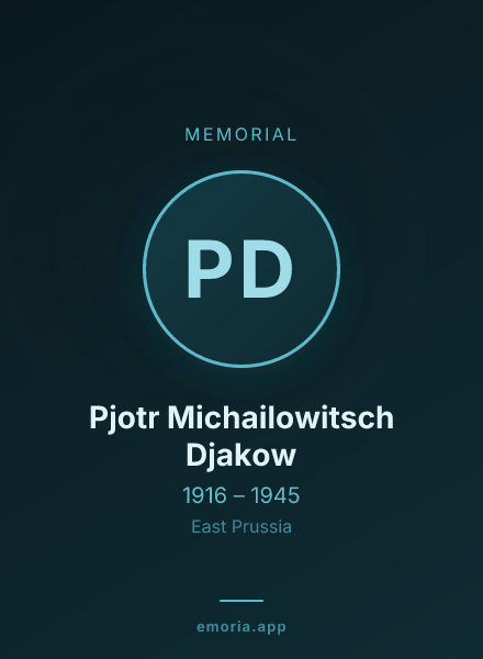 Memorial portrait of Pjotr Michailowitsch Djakow