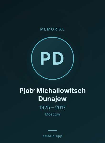Memorial portrait of Pjotr Michailowitsch Dunajew