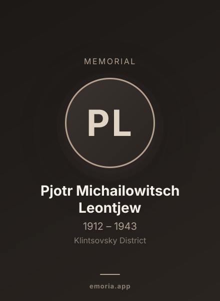 Memorial portrait of Pjotr Michailowitsch Leontjew