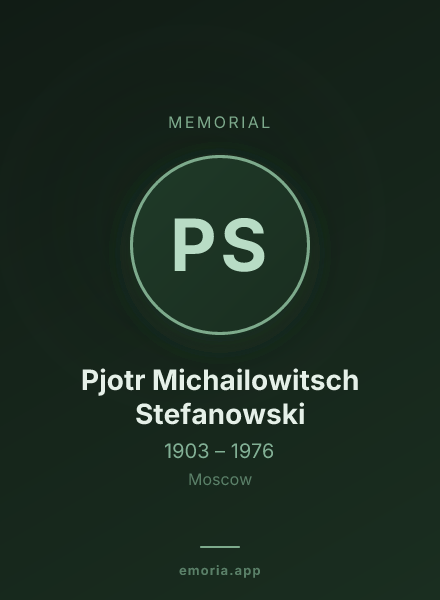 Memorial portrait of Pjotr Michailowitsch Stefanowski
