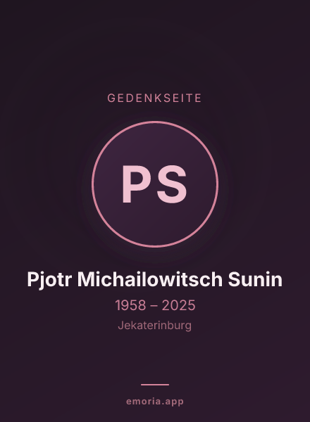 Gedenkportrait von Pjotr Michailowitsch Sunin