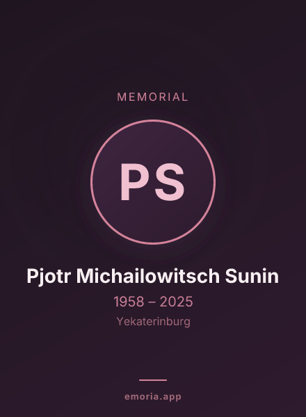 Memorial portrait of Pjotr Michailowitsch Sunin