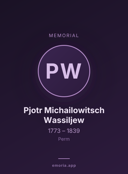 Memorial portrait of Pjotr Michailowitsch Wassiljew