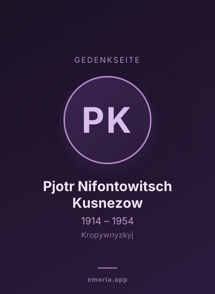 Gedenkportrait von Pjotr Nifontowitsch Kusnezow