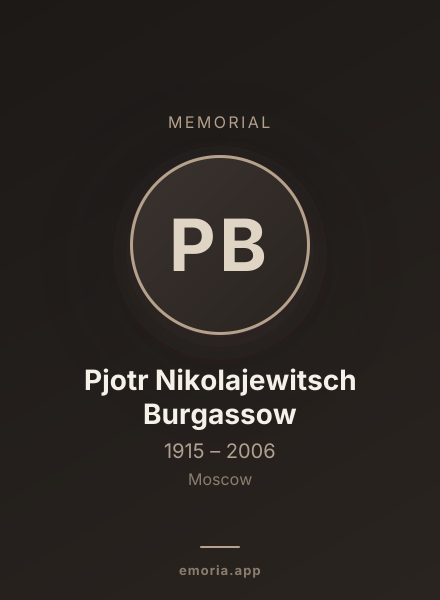 Memorial portrait of Pjotr Nikolajewitsch Burgassow