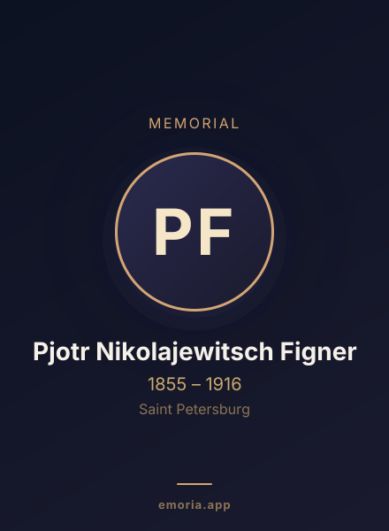 Memorial portrait of Pjotr Nikolajewitsch Figner