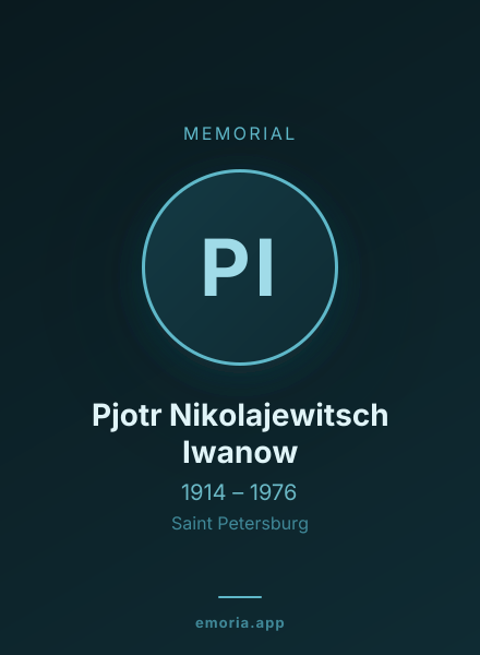 Memorial portrait of Pjotr Nikolajewitsch Iwanow