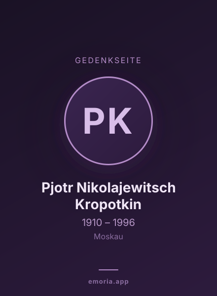 Gedenkportrait von Pjotr Nikolajewitsch Kropotkin