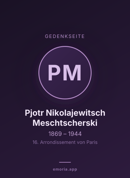 Gedenkportrait von Pjotr Nikolajewitsch Meschtscherski