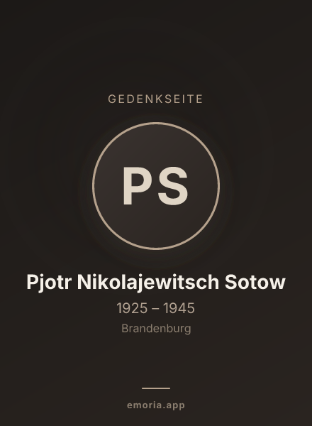 Gedenkportrait von Pjotr Nikolajewitsch Sotow