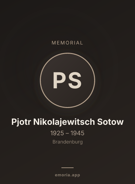 Memorial portrait of Pjotr Nikolajewitsch Sotow