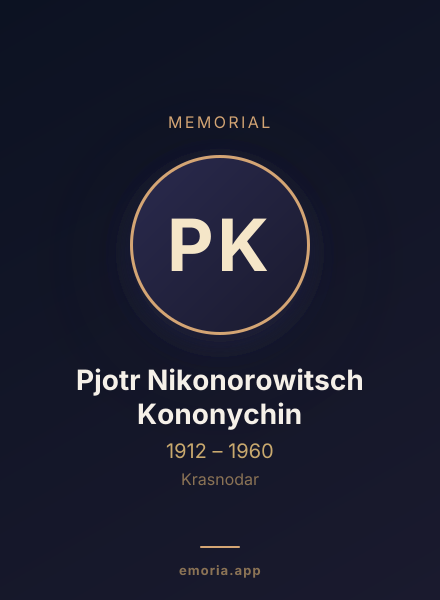Memorial portrait of Pjotr Nikonorowitsch Kononychin