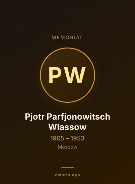 Memorial portrait of Pjotr Parfjonowitsch Wlassow