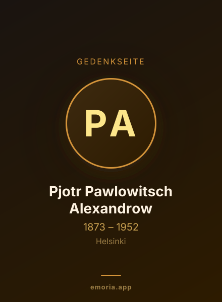 Gedenkportrait von Pjotr Pawlowitsch Alexandrow