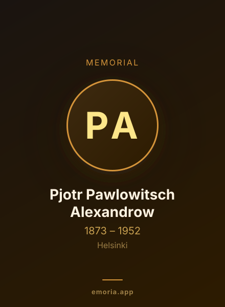 Memorial portrait of Pjotr Pawlowitsch Alexandrow