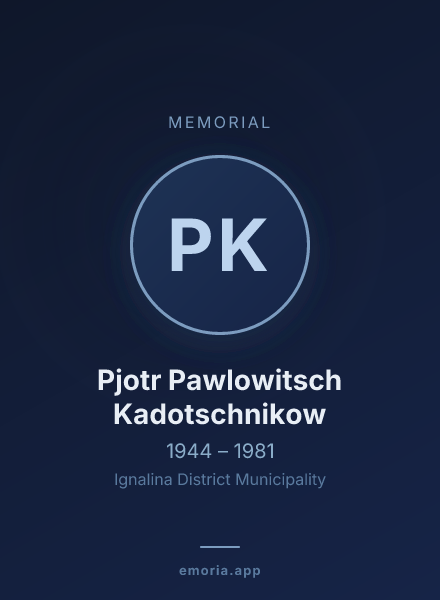 Memorial portrait of Pjotr Pawlowitsch Kadotschnikow