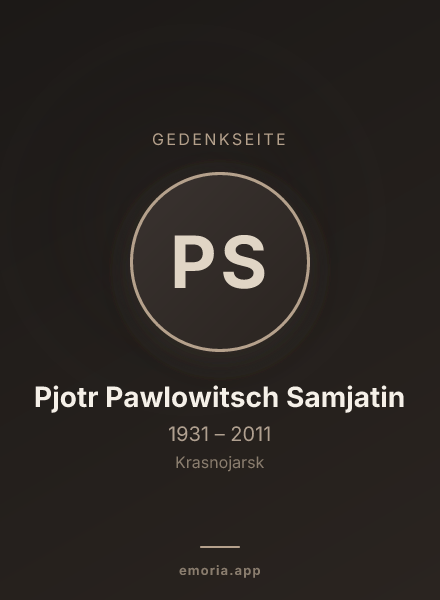 Gedenkportrait von Pjotr Pawlowitsch Samjatin
