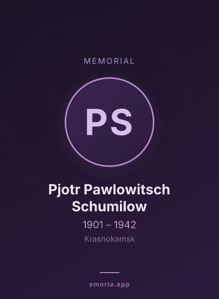 Memorial portrait of Pjotr Pawlowitsch Schumilow