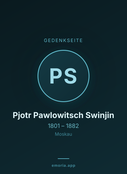 Gedenkportrait von Pjotr Pawlowitsch Swinjin