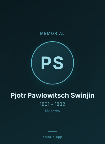 Memorial portrait of Pjotr Pawlowitsch Swinjin