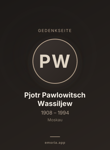 Gedenkportrait von Pjotr Pawlowitsch Wassiljew